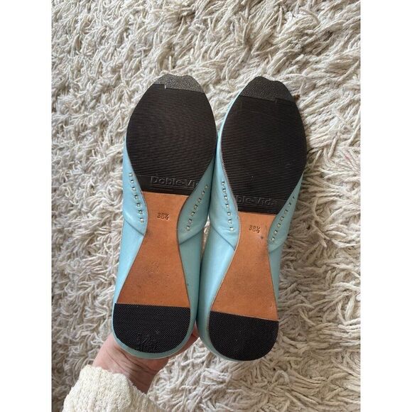 Matiko Shoes Ballet Flats Slip On Light Blue Leather 38.5 / 8.5 Turquoise - Picture 8 of 8